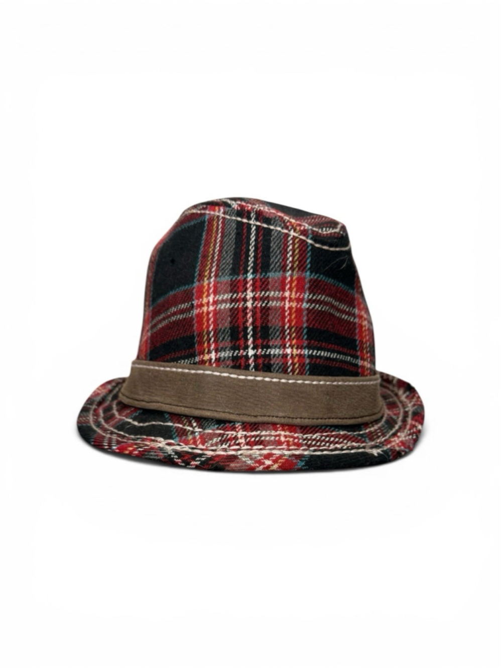 True Religion wool blend plaid fedora hat S/M
